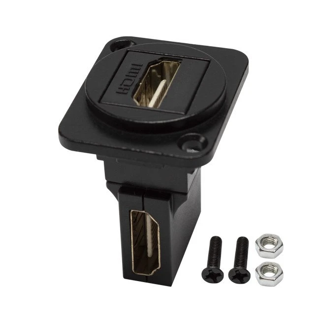 Haakse HDMI-adapter voor paneelmontage Vrouwelijk naar Vrouwelijk Converter