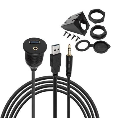 USB 3.0 en 3,5 mm AUX inbouw waterdichte kabel voor auto