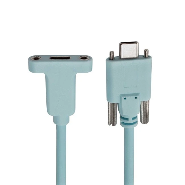 USB C Male To USB Type C Female With Dual Screw Cable