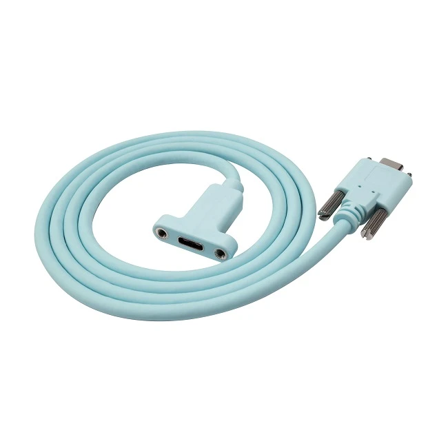 USB C mannelijk naar USB Type C vrouwelijk met dubbele schroefkabel