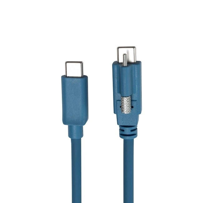 USB Single Screw Lock Type-C To C Male Cable 10GB Data 3A Power