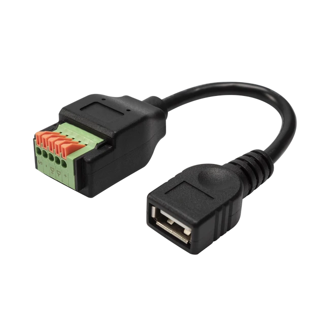 USB2.0 AF naar 5-pins klemmenblokverlengkabel met drukknop