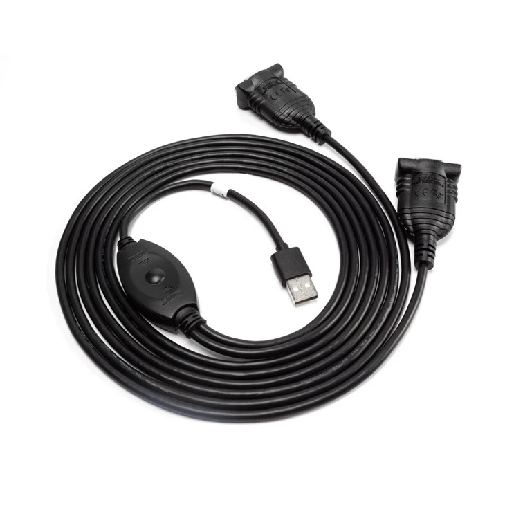 USB A To Dual RS232 Adapter Cable With FTDI Chip